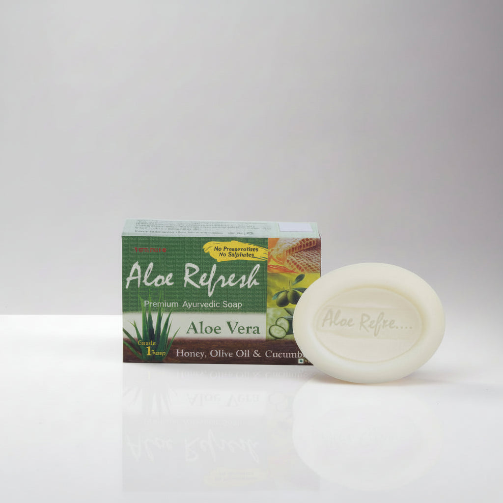 Yeturu’s Aloe Refresh Premium Ayurvedic Soap – 100gm (Pack of 4)