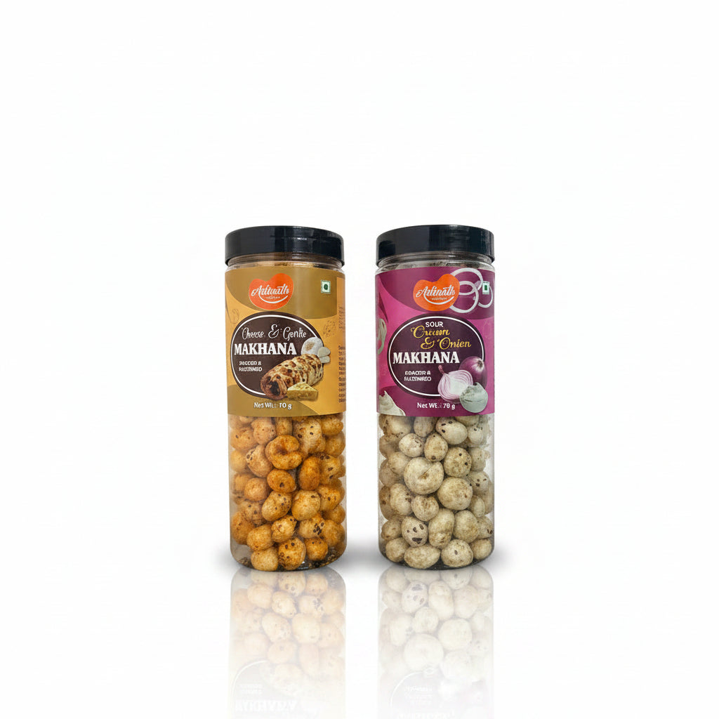 Adinath | (Assorted) Makhana 70g Roasted & Flavoured (Pack of 2)