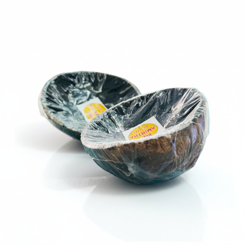 Coconut Shell Kajal for Babies/ Vengai Dhrishti Pottu /Chukka /Bindi for Baby & Kids - Pack of 2