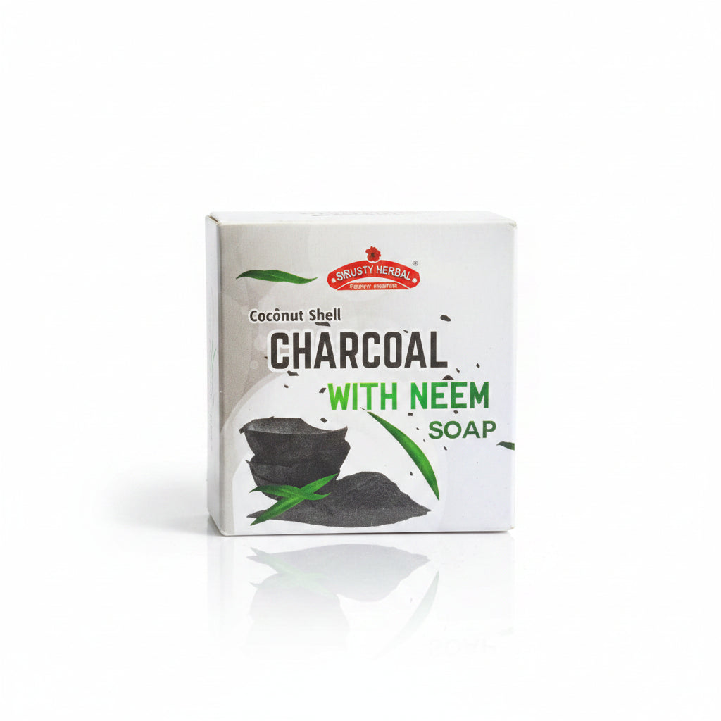 Sirusty | Charcoal With Neem Handmade Herbal Soap ( Pack of 2 )