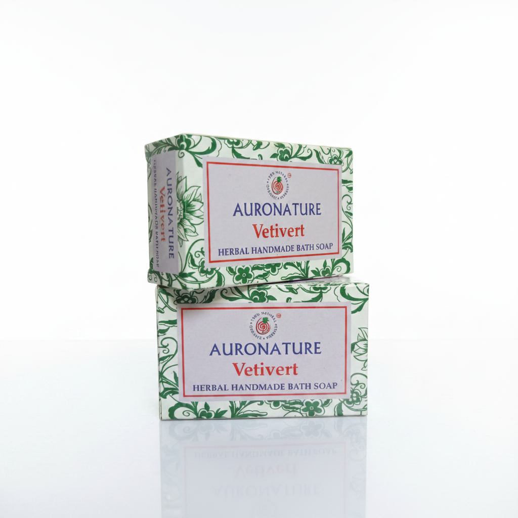 Auronature | Vetiver Handmade Bath soaps 75 gms ( Pack Of 2)