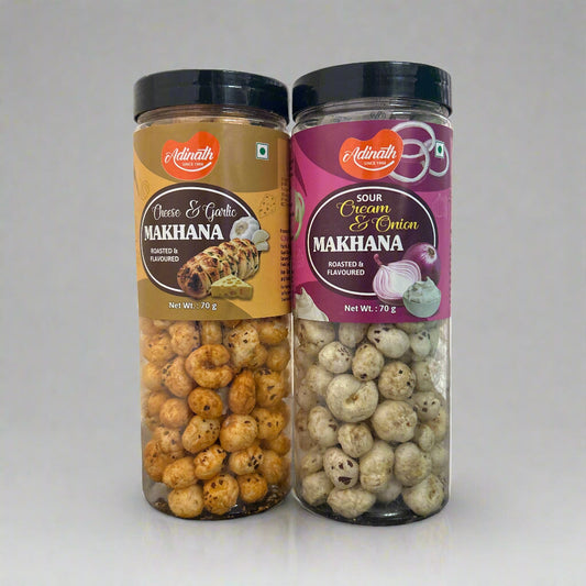 Adinath | (Assorted) Makhana 70g Roasted & Flavoured (Pack of 2)