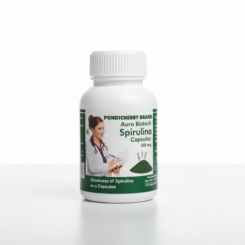 Auro Biotech | Green Spirulina Capsules 100nos